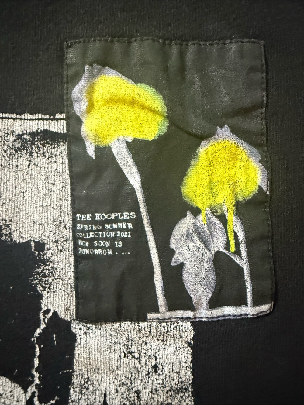 The Kooples Black Graphic Crewneck Tee - Picture 3 of 4